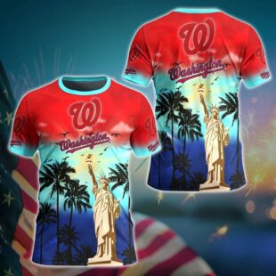 MLB Washington Nationals All Over Print T-Shirt Tropical Elegance For Fans Sports