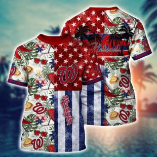 MLB Washington Nationals All Over Print T-Shirt Tropical Triumph Threads For Fans Sports