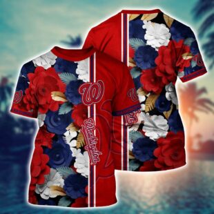 MLB Washington Nationals All Over Print T-Shirt Tropical Twist For Fans Sports
