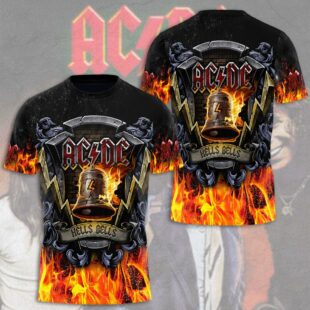 Rock ACDC Music Band Pattern All Over Print T-Shirt