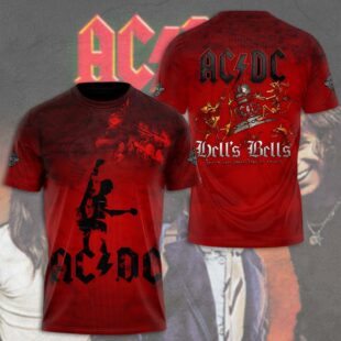 Rock ACDC Music Pattern All Over Print T-Shirt