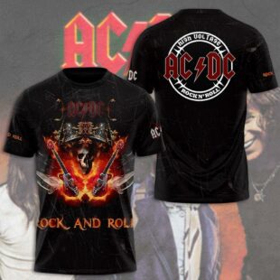 Rock Music ACDC Pattern 3D All Over Print T-Shirt