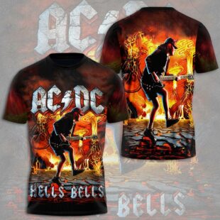 Rock Music ACDC Pattern All Over Print T-Shirt