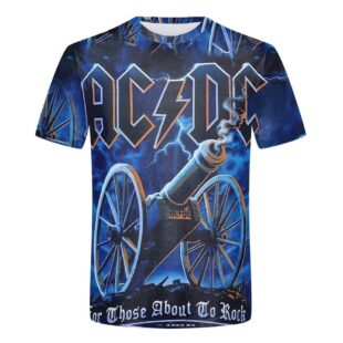 Rock Music ACDC Songs Pattern All Over Print T-Shirt
