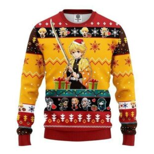 Agatsuma Zenitsu Demon Slayer Ugly Christmas Sweater