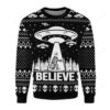 Alien UFO Believe Bigfoot Ugly Christmas Sweater