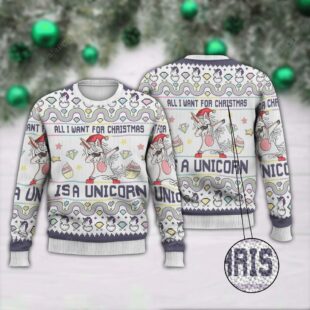 All I Want For Christmas Is A Unicorn Ugly Christmas Sweater