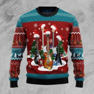 All Of Electric Guitar Ugly Christmas Sweater