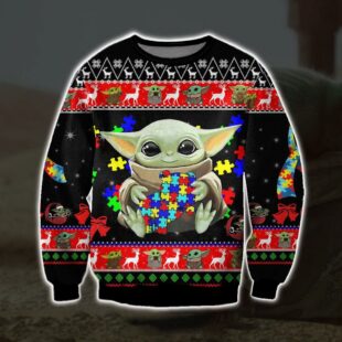 Autism Baby Yoda Ugly Christmas Sweater