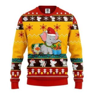 Baby Elephant Santa Ugly Christmas Sweater