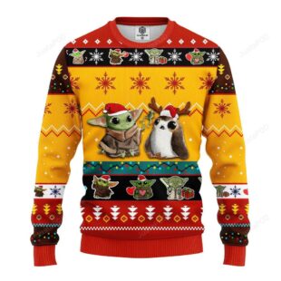Baby Yoda And Frog Ugly Christmas Sweater