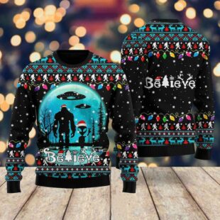 BigFoot Believe Ugly Christmas Sweater
